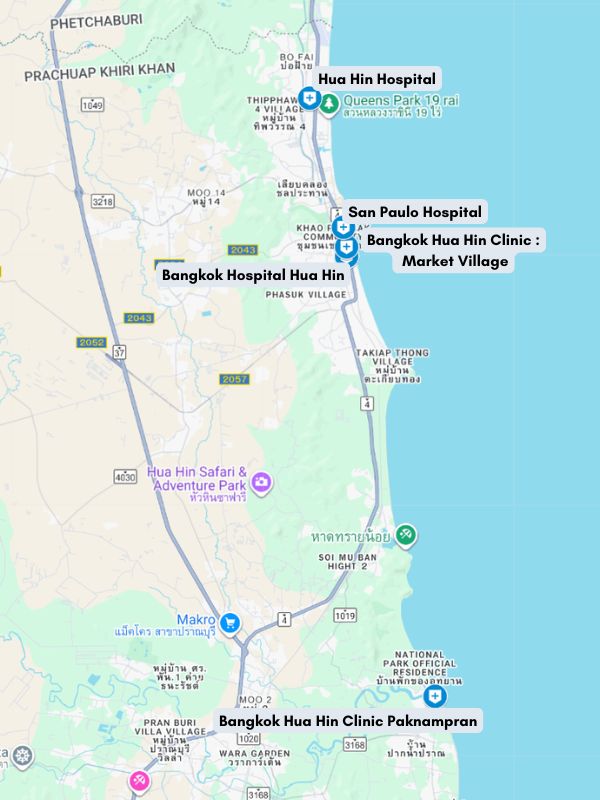 Hua Hin Hospital Map