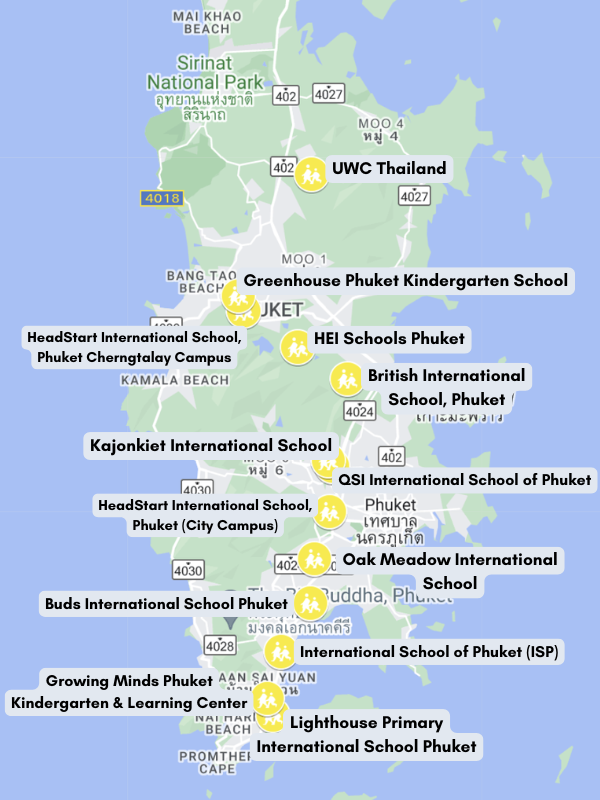 International Schools of Phuket Map