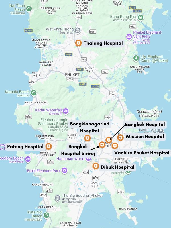 Phuket International Hospital Map
