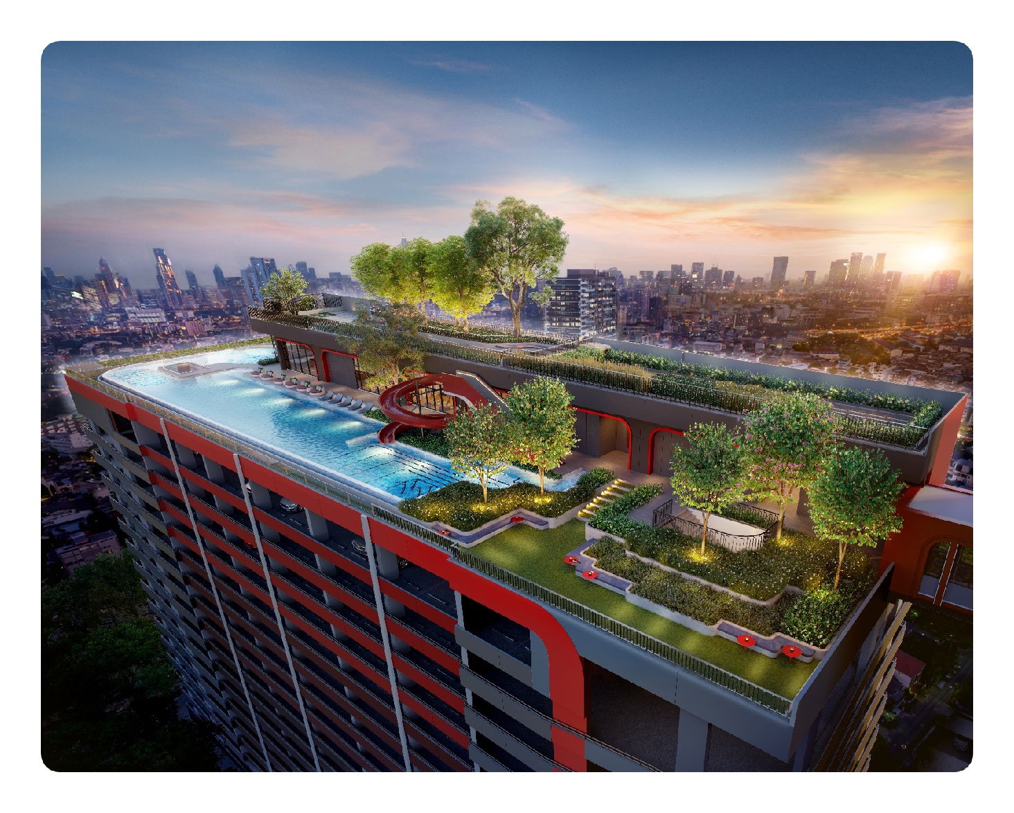 Aspire Huai Khwang - Exterior - Overall pool view final3