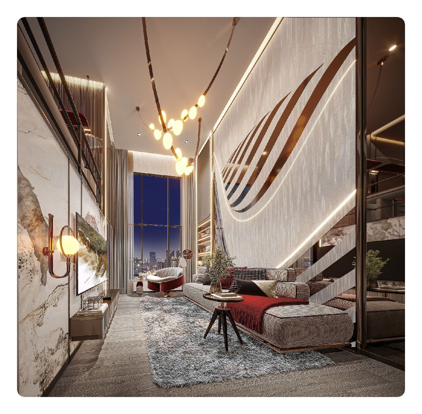 Aspire Huai Khwang - Triplex - Living room