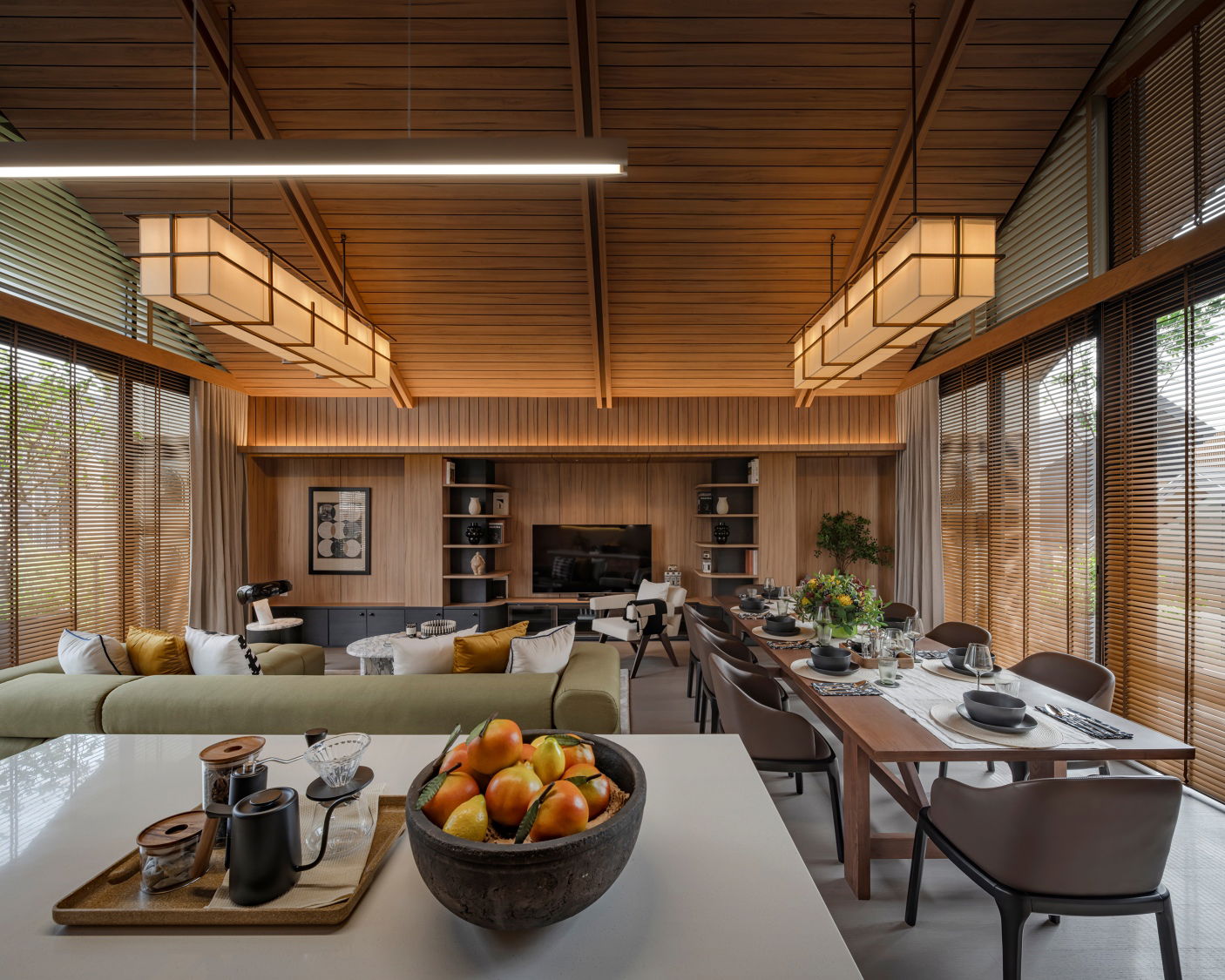 Noble Aqua Riverfront - Living Room + Dining
