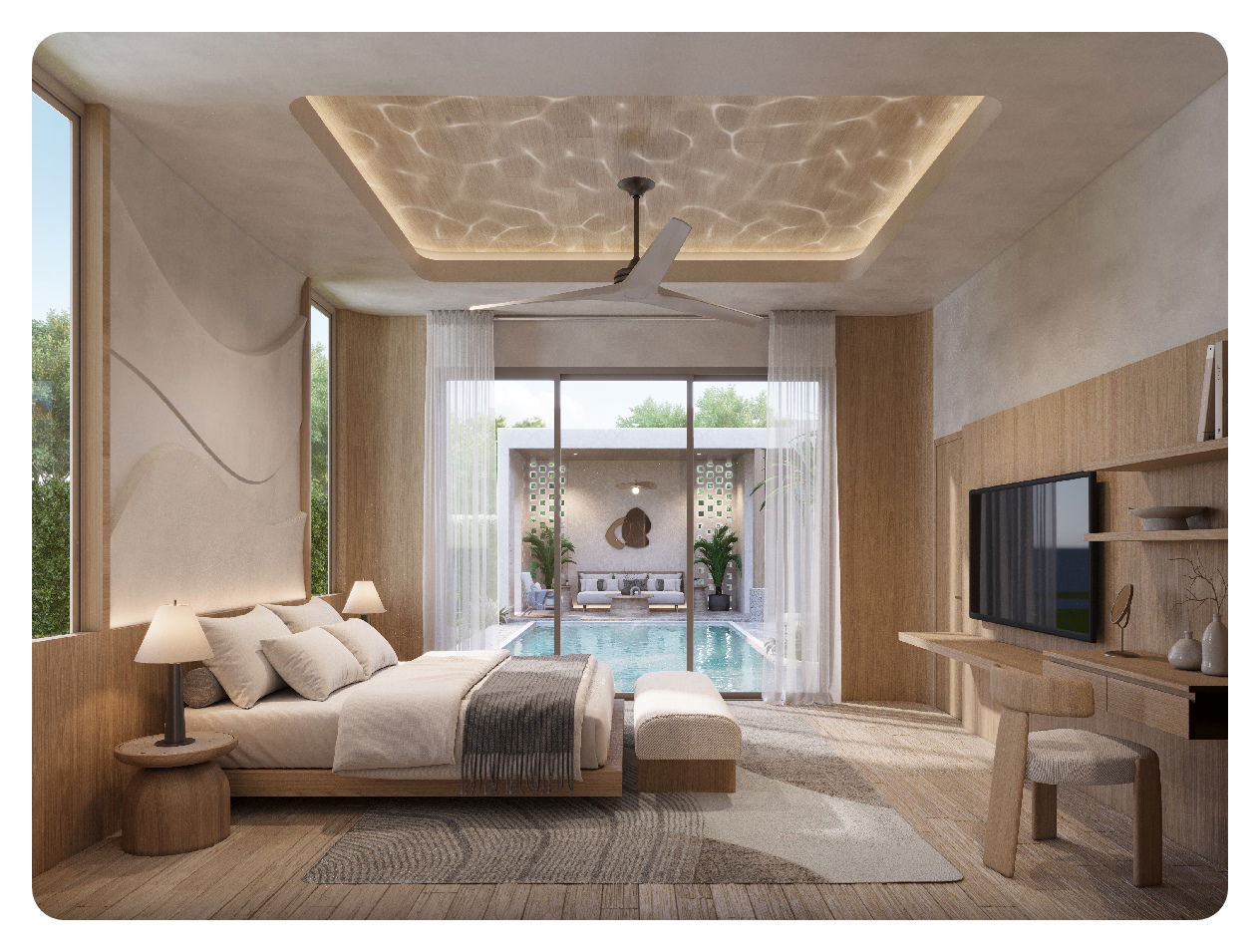 Phu Pim Villa Hua Hin - 主卧室景观