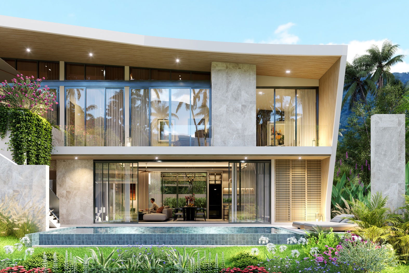Privilege Luxury Villas Lamai - garden + Villa Front View