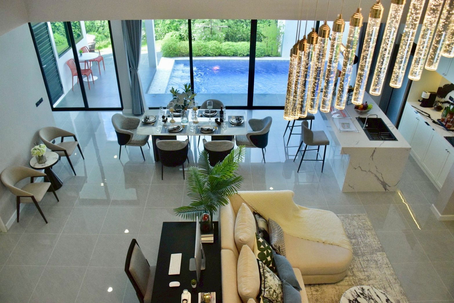 Thamber Private Pool Villa - Type A - Living Room