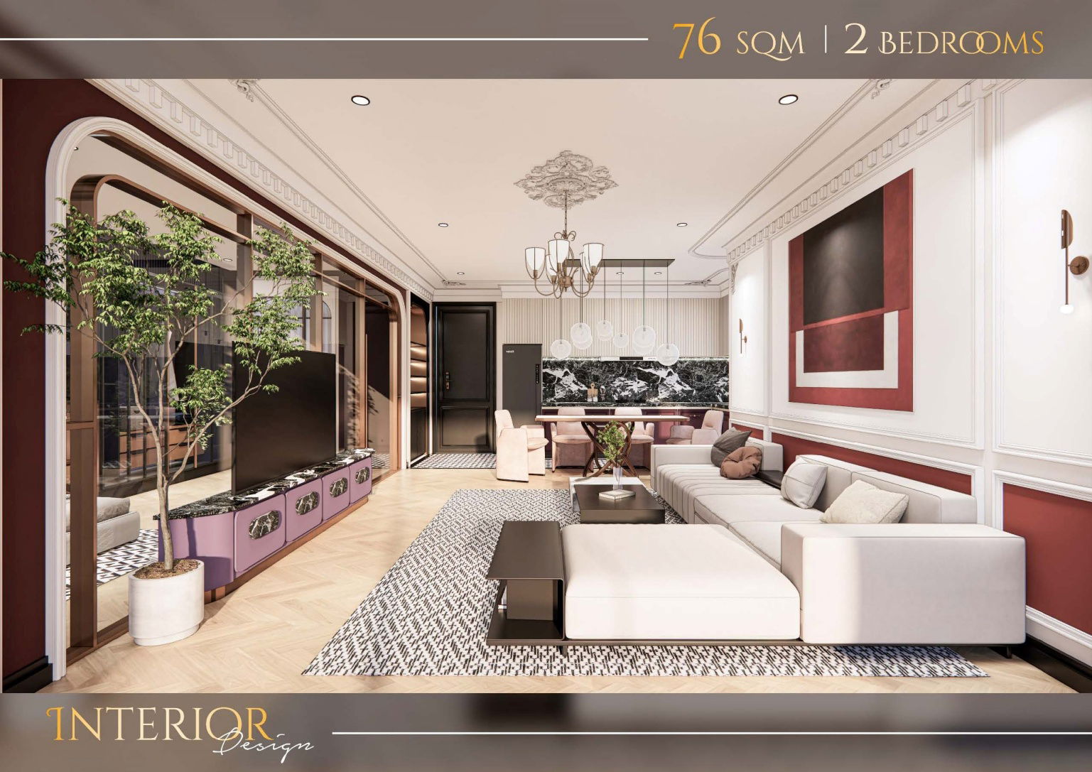 Time Square 7 - 2BR Living Room