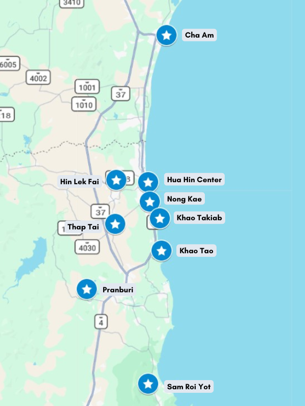 Hua Hin Beach Map