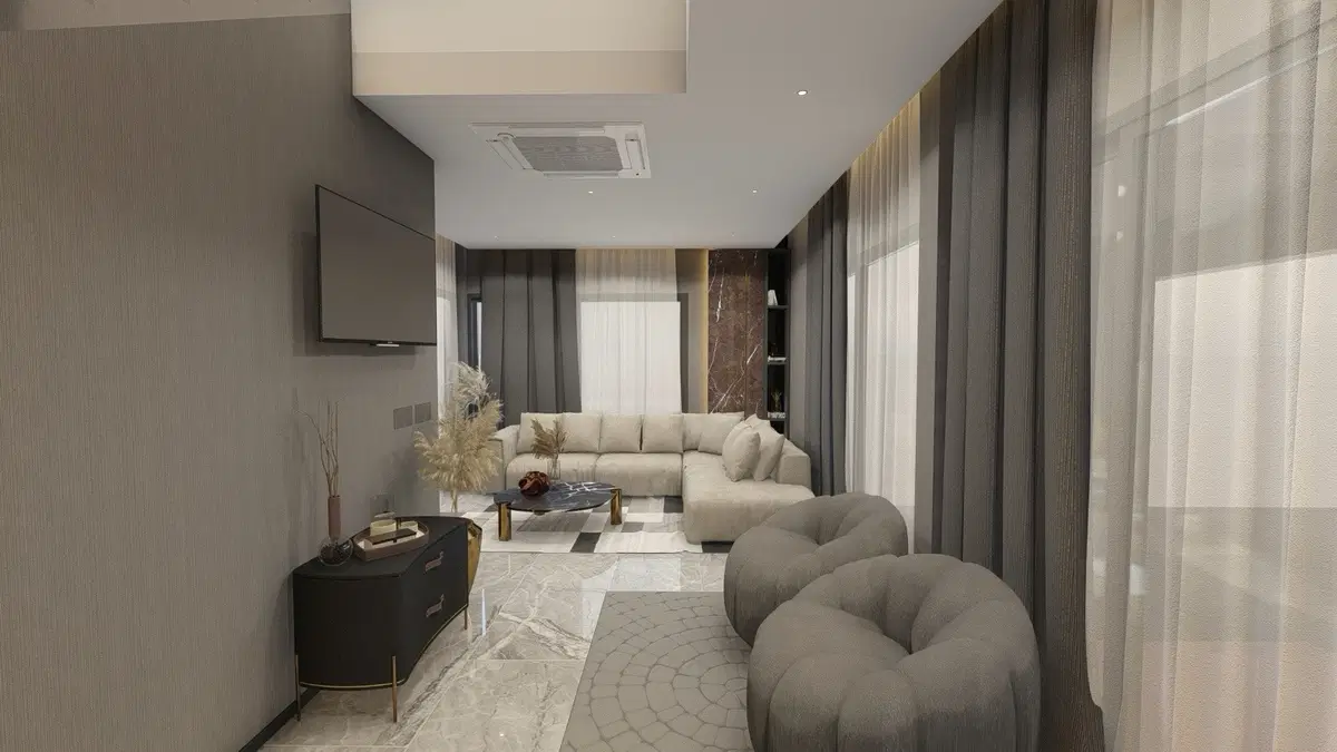 Suerte Luxury Pool Villa - 3BR - Villa Type B - Interior - Livingarea