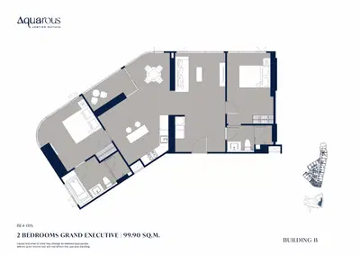 Aquarous Jomtien Pattaya - 2BR Grand Executive