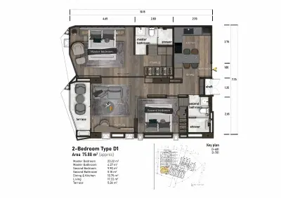 Ashiyana Heights - 2Bedroom Sea View Corner - Type D1