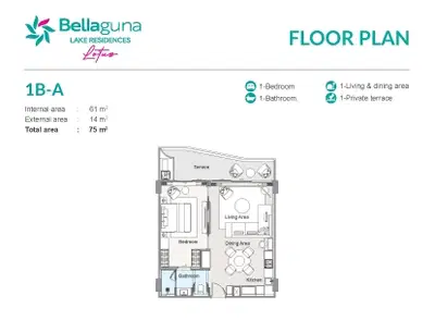 Bellaguna Lake Residences Lotus -1BR