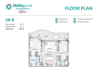 Bellaguna Lake Residences Lotus - 2BR