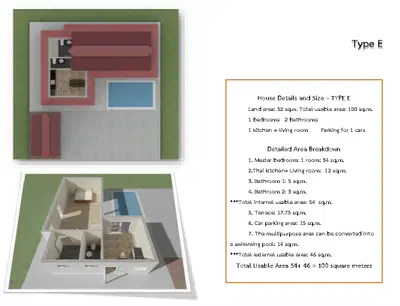 Beyond Siam Pool villa - Unit Plan - Type E