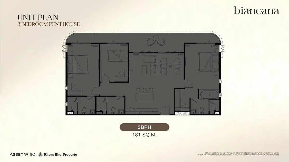 Biancana Surin Beach - 3BR Penthouse - Type D201