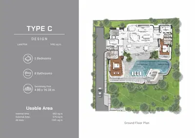 Botanica Ocean Valley Villas - 5BR Pool Villa - Type C (Large Plot) - Tonino Lamborghini