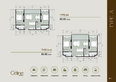 Céline Wongamat - 2BR Pool Access - TYPE AA