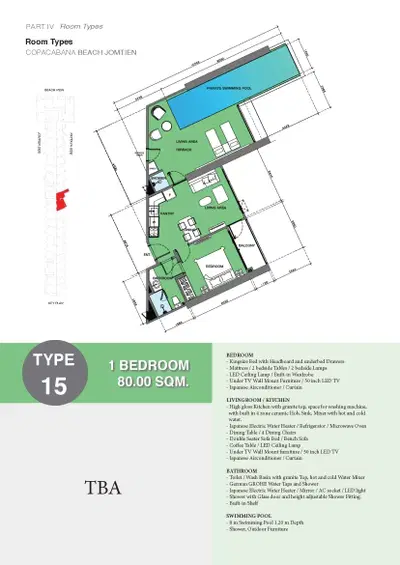Copacabana Beach Jomtien - 1BR Private Pool