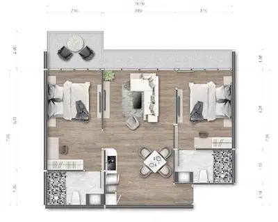 Coral Beach Oceanview Resort - 2BR Superior (Waterfall/Garden View)