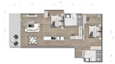 Coral Beach Oceanview Resort - 2BR Deluxe (Sea View)