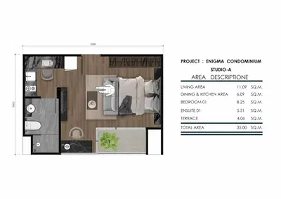 Enigma Residence - Building A - Studio Room - Apartment Type A
