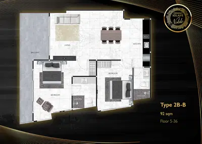 Grand Solaire Noble - 2BR - Type B - VIP CORNER