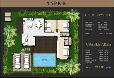 Hua Hin Grand Hills - 3BR Pool Villa - Type B