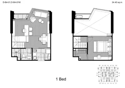 KnightsBridge Space Sukhumvit - Rama 4 - 1BR Duplex DB4-01
