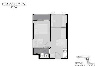 Life Rama 4-Asoke - 1BR+ Simplex Type E (South/North View)