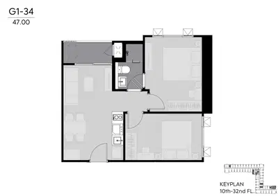 Life Rama 4-Asoke - 2BR Simplex Type G (City View) - Last 2 Units