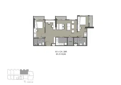 Na Reva Charoennakhon - 2BR Large