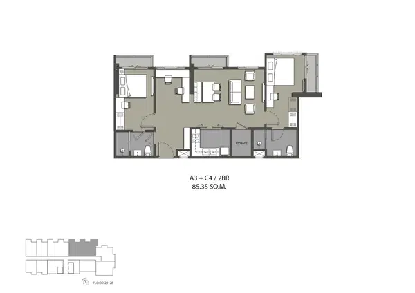 Na Reva Charoennakhon - 2BR Large