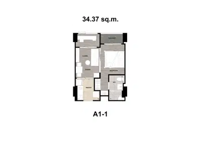 Niche Mono Sukhumvit - Puchao - 1BR Type - A1