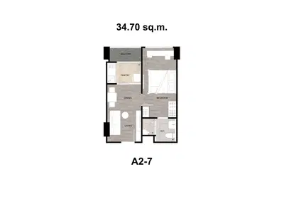 Niche Mono Sukhumvit - Puchao - 1BR Type - A2