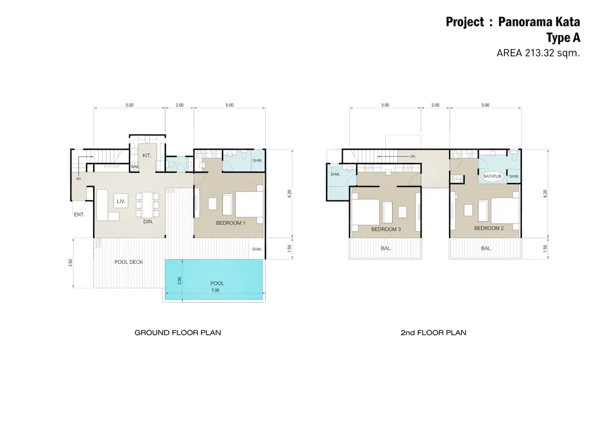 Panorama Kata Ocean View Villas - floor plan