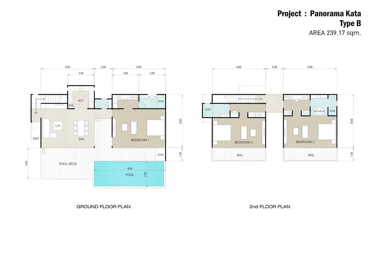 Panorama Kata Ocean View Villas - floor plan