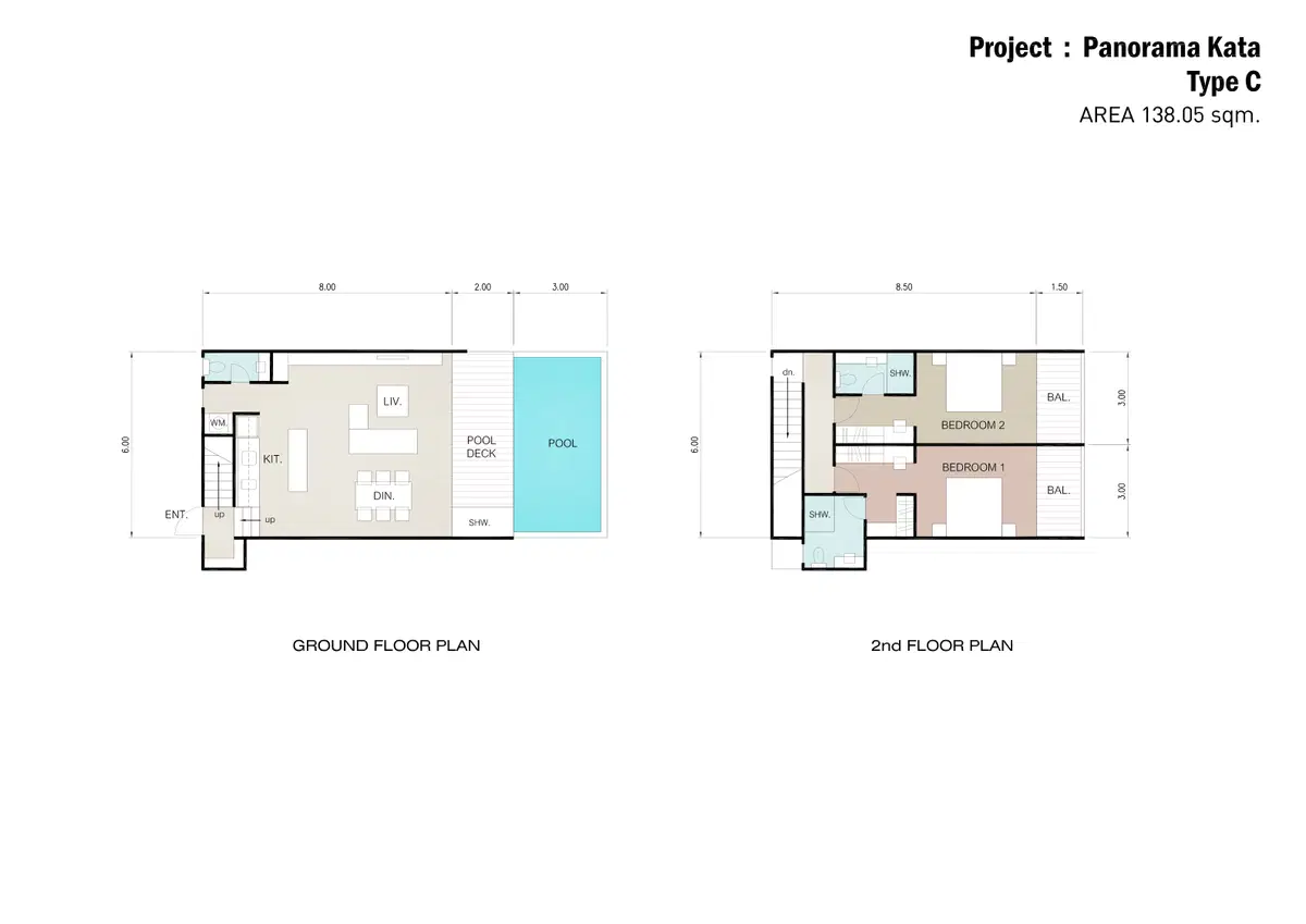 Panorama Kata Ocean View Villas - floor plan