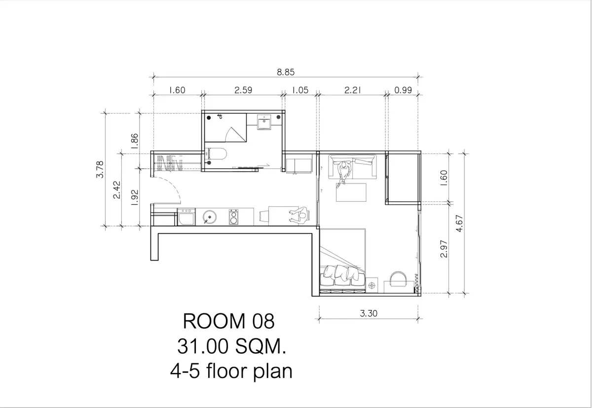 Sea Sky By Sands - Unit Plan - 1BR