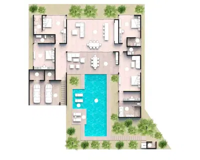 Sunti Villas - 3BR Pool Villa(1 Office)