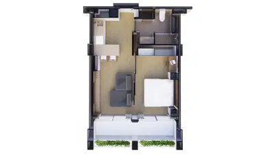 Terra Grove Layan - 1BR - Type D (Pool/Mountain View)