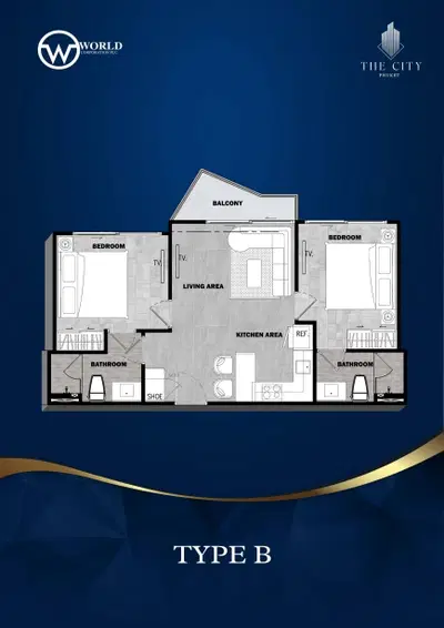 The City Phuket - 2BR Type - B (City/ Nature View)