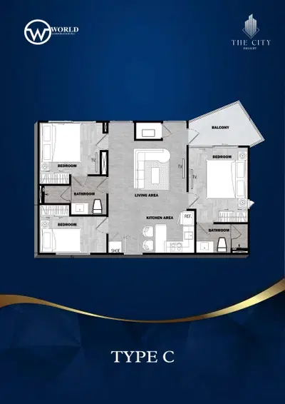 The City Phuket - 3BR Type - C (Pool View)
