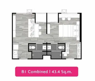 The Origin E22 Station - 1BR Combined Unit