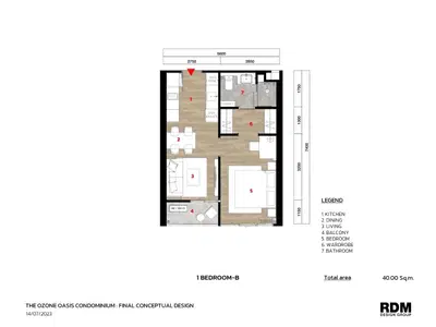The Ozone Oasis Condominium - 1BR Type - B (Mountain View)
