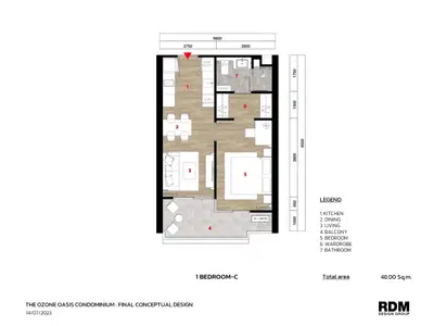 The Ozone Oasis Condominium - 1BR Type - C (Mountain View)