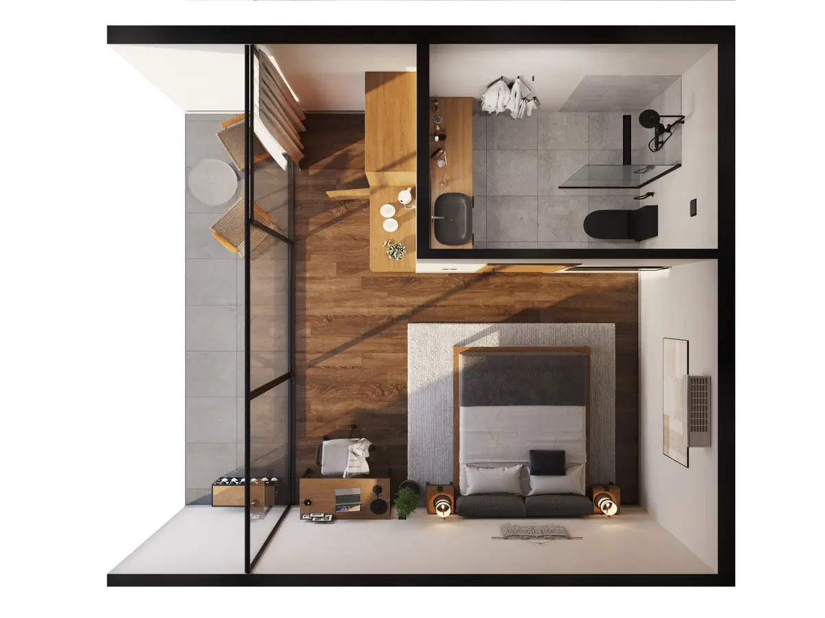 The Eight Chaloklum - 1BR - Type 2 (Center studio)