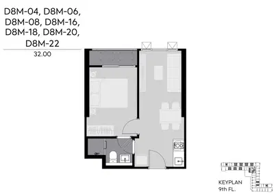 Life Rama 4-Asoke - 1BR Simplex Type D (City View)
