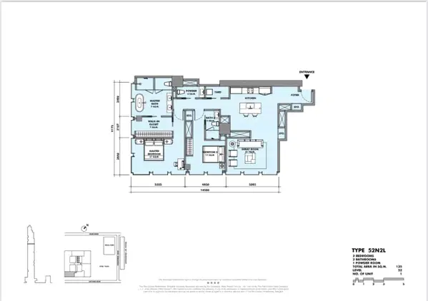 The Ritz Carlton Residences – 2BR – 52th - 125sqm – Fully Furnished - (Unique Corner Layout)